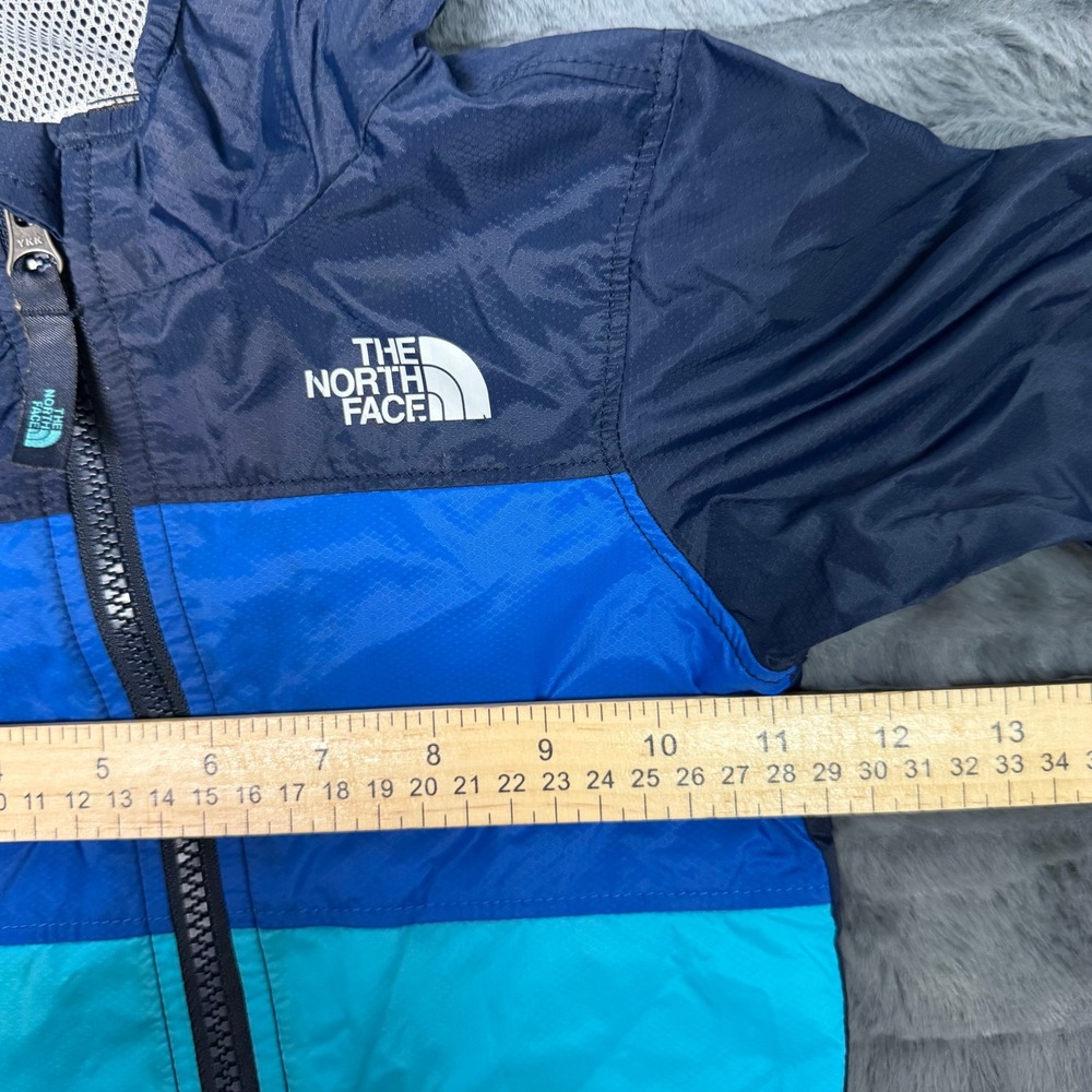 The North Face Windbreaker Infant 3-6M Blue WindWall Hooded Colorblock Jacket - Picture 3 of 7